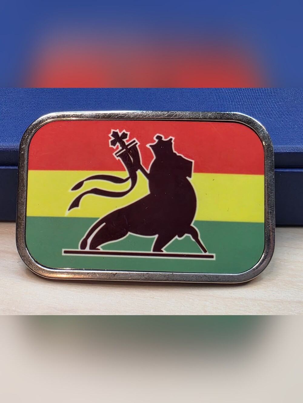 Buckle-Down Rastafari Lion of Judah Belt Buckle Red Yellow Green Reggae